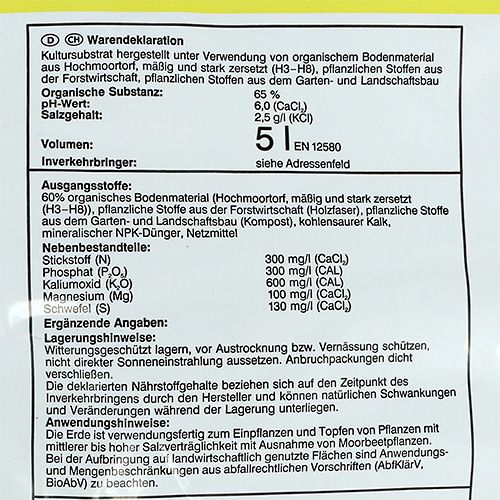 Artikel Earth Grow &amp; Bloom Potgrond (5 Liter)