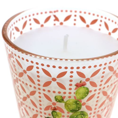 Artikel Waskaars in glazen cactus Ø6,5cm 2st