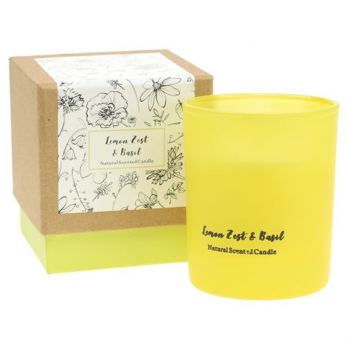 Floristik24 Geurkaars in een citroen-basilicum glas Ø7cm