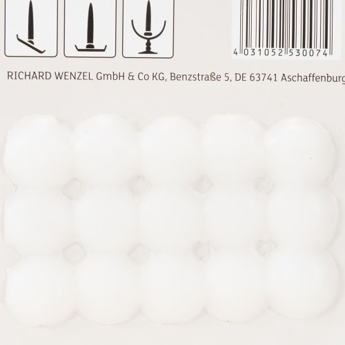 Artikel Waskleefpads voor kaarsen Kleefpads wit 15 st