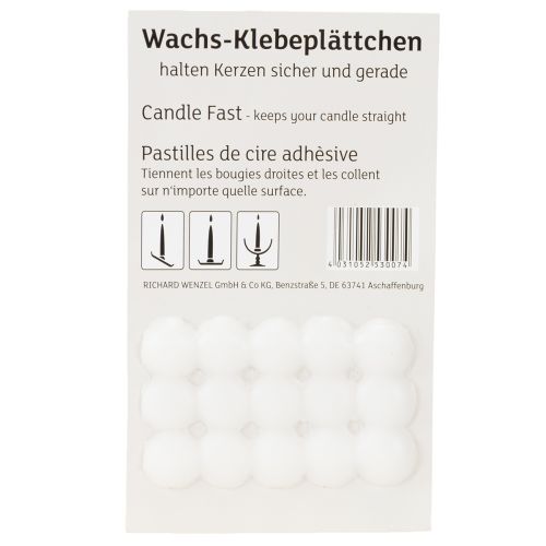 Artikel Waskleefpads voor kaarsen Kleefpads wit 15 st