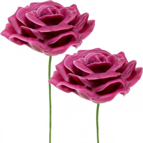 Floristik24 Wasrozen decoratieve rozen was roze Ø8cm 12 st