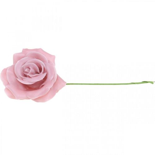 Artikel Wasrozen decoratieve rozen was roze Ø8cm 12 st