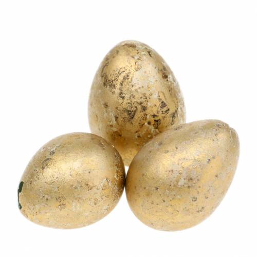 Floristik24 Kwarteleitje als decoratie leeg goud 3cm 50 st