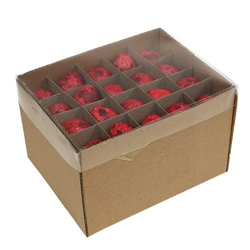 Artikel Kwartelei rood 3cm Paasdecoratie 50 st