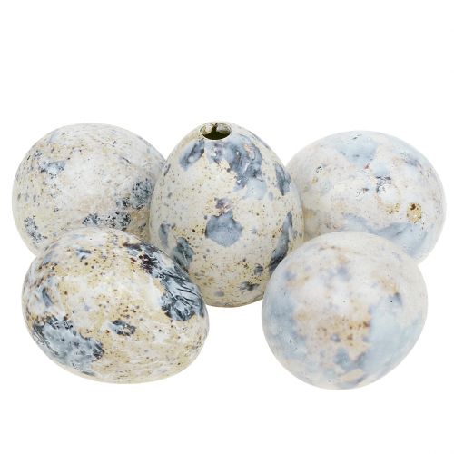 Floristik24 Kwarteleitjes wit gemarmerd 3,5cm - 4cm 50 st