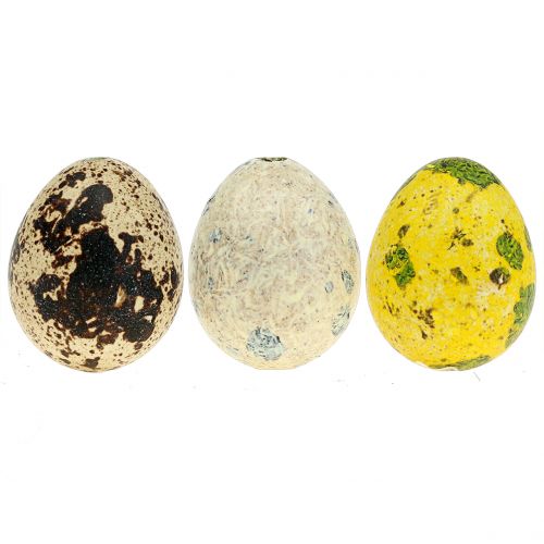 Floristik24 Kwarteleitjes assortiment geel, naturel 3cm 62st