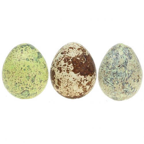 Floristik24 Kwarteleitjes assortiment groen, naturel 3cm 62st