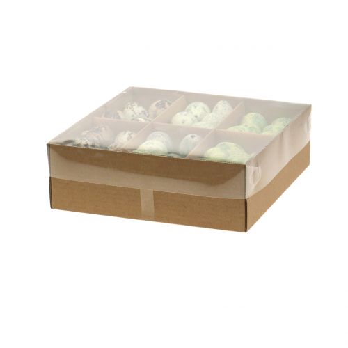 Floristik24 Kwarteleitjes assortiment groen, naturel 3cm 62st