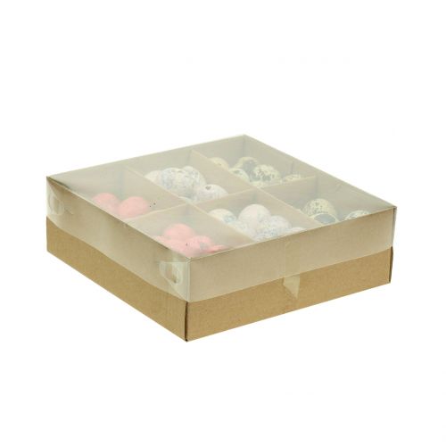 Floristik24 Assortiment kwarteleitjes roze, roze, naturel 3cm 62st