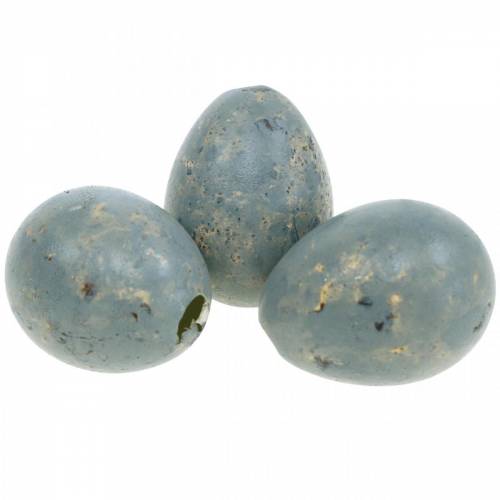 Floristik24 Kwartelei decoratie grijs gemarmerd leeg 3cm Paasdecoratie 50 st