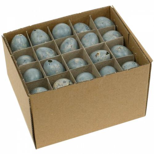 Artikel Kwartelei decoratie grijs gemarmerd leeg 3cm Paasdecoratie 50 st