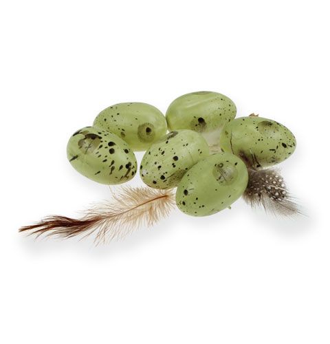 Floristik24 Kwarteleitjes met veer 4cm 24st
