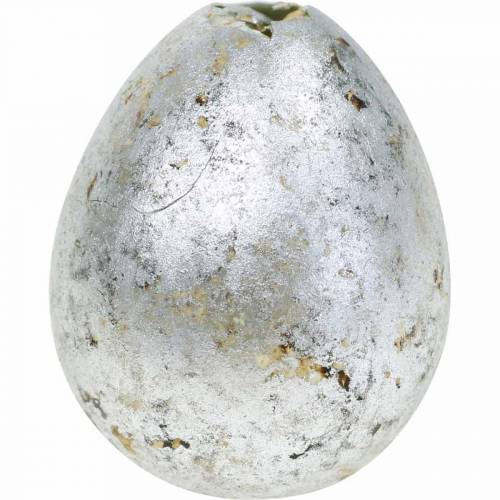 Kwartelei decoratie zilver leeg 3cm Paasdecoratie 50st