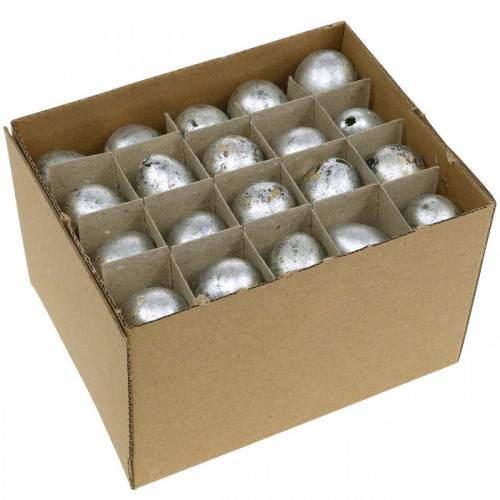 Floristik24 Kwartelei Decoratie Zilver Leeg 3cm Paasdecoratie 50st