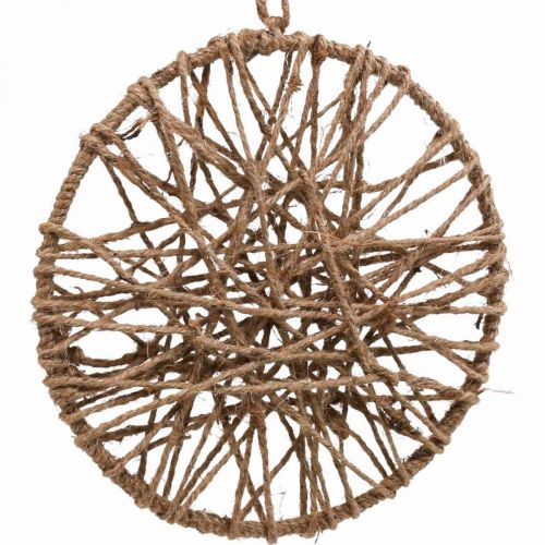 Floristik24 Wanddecoratie boho stijl, sierring jute lint Ø23cm 5st