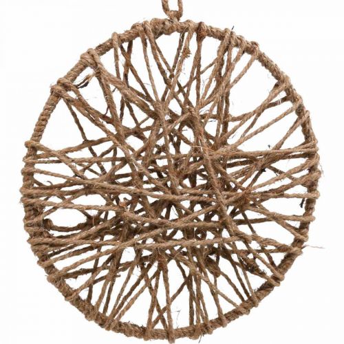 Artikel Wanddecoratie boho stijl, sierring jute lint Ø23cm 5st