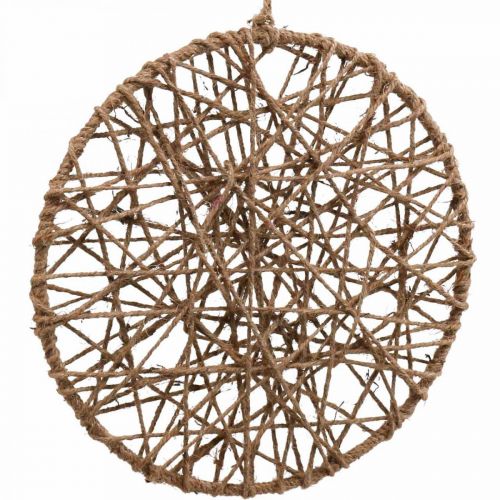 Floristik24 Wanddecoratie boho stijl, decoratieve ring jute lint Ø28.5cm 4st