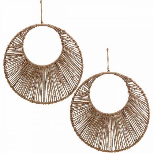 Naar boven omverwerping Ontslag Floristik24.nl Wanddecoratie boho stijl, decoratieve ring jute lint Ø38.5cm  2st - goedkoop online kopen