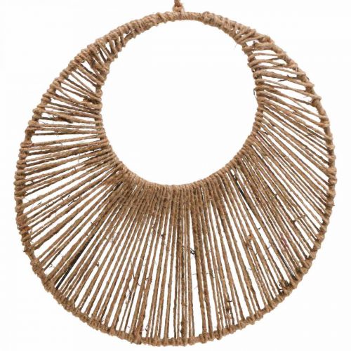 Artikel Wanddecoratie boho stijl, decoratieve ring jute lint Ø38.5cm 2st