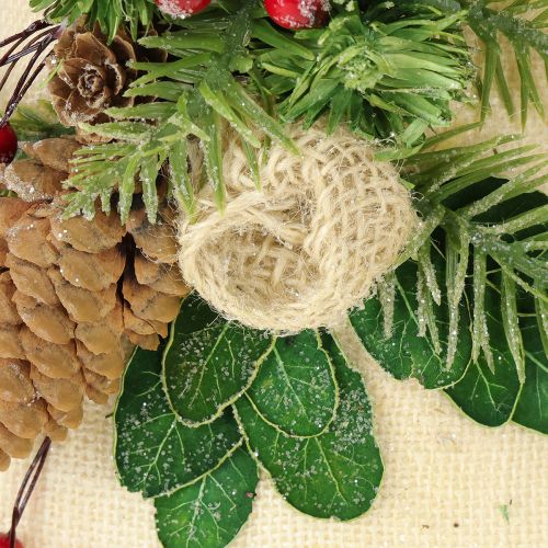 Artikel Wanddecoratie kerstbel jute assorti H20cm 2st