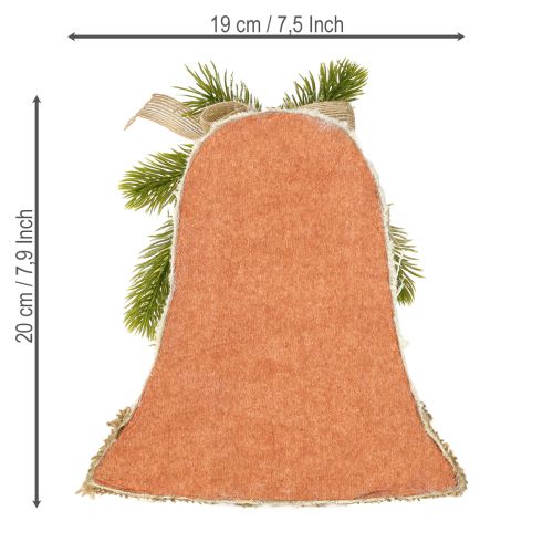 Artikel Wanddecoratie kerstbel jute assorti H20cm 2st