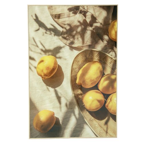 Floristik24 Wanddecoratie foto met citroenen zomerdecoratie om op te hangen 40x60cm