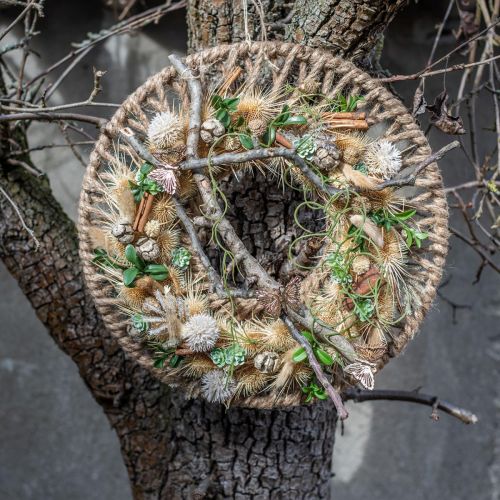Floristik24 Wanddecoratie Boho stijl, decoratief jute lint Ø38cm