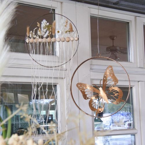 Artikel Wanddecoratie vlinder decoratie metaal ring roos Ø38cm
