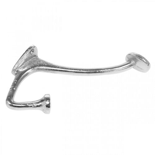 Artikel Wandhaak vintage look zilver metalen decoratiehaak H22cm