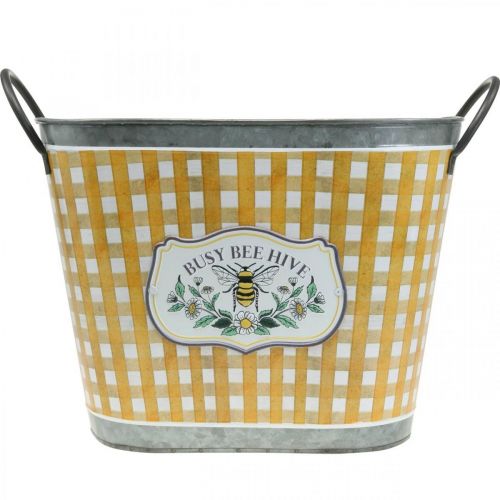 Artikel Plantenpot ovaal bij geruit zomer decoratie plantenbak 38×24×29cm