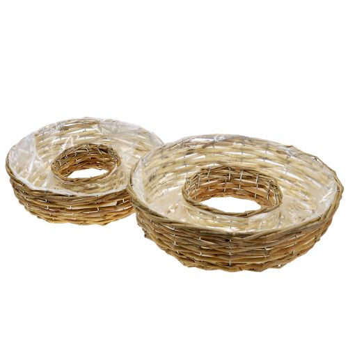 Floristik24 Wilgenplant ring naturel plantenbak tafeldecoratie set van 2