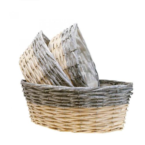 Artikel Rieten plantenmand Plantenschaal L29/33/38cm set van 3