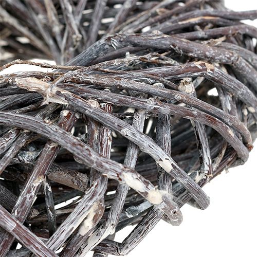 Floristik24 Rieten krans Ø28cm grijs, gewassen