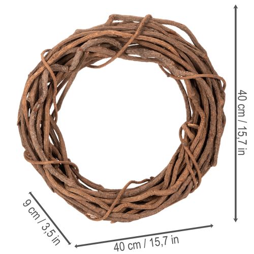 Natuurlijke wilgenkrans, geschikt als decoratieve krans voor bloemisten, 40 cm | Floristik24.nl