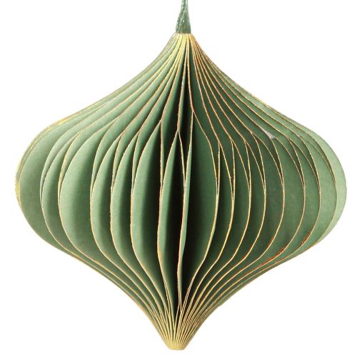 Artikel Kersthanger papier decoratie groen goud Ø8cm 4 st