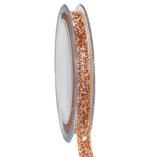 Artikel Kerstlint roze koper glitter sierlint 10mm 10m