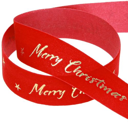 Artikel Kerstlint roodgoud &quot;Vrolijk Kerstfeest&quot; lint 25mm 20m