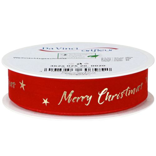 Artikel Kerstlint roodgoud "Vrolijk Kerstfeest" lint 25mm 20m