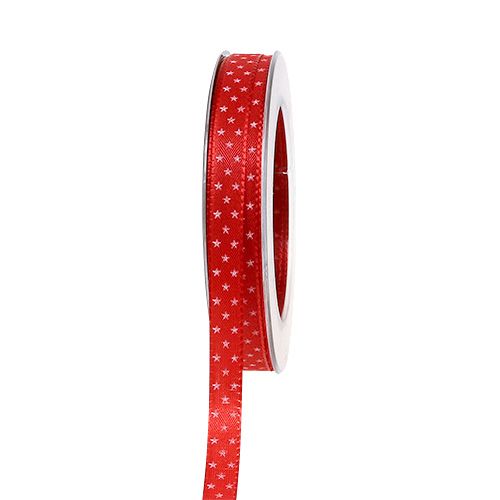 Floristik24 Kerstband rood met sterren 10mm 25m