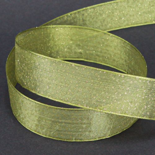 Artikel Kerstlint met gouden stippen, maatvast, groen, 25mm, 20m