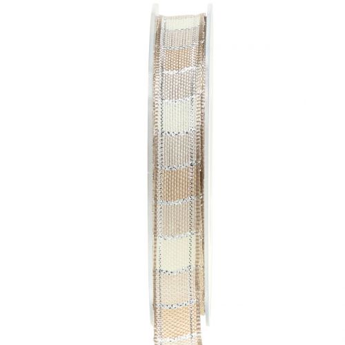 Floristik24 Kerstlint creme 15mm 15m