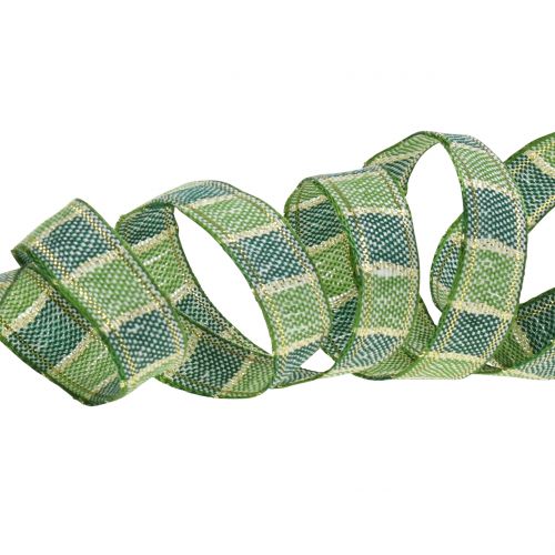 Floristik24 Kerstlint groen 15mm 15m