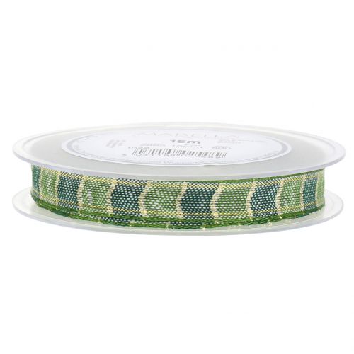 Floristik24 Kerstlint groen 15mm 15m