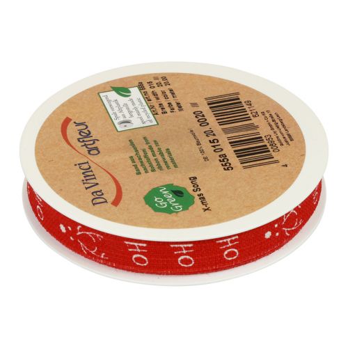 Artikel Cadeaulint Kerst Kerstlint Hohoho Rood 15mm 20m