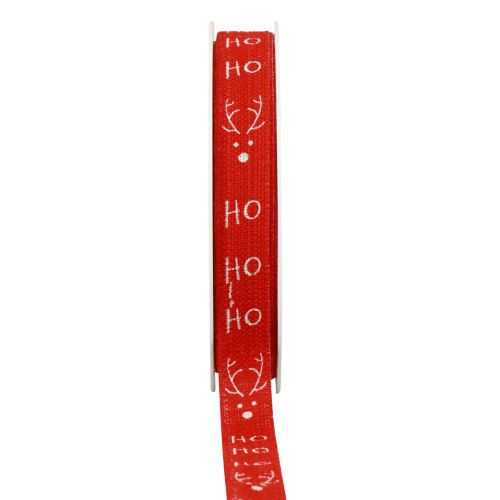 Floristik24 Cadeaulint Kerst Kerstlint Hohoho Rood 15mm 20m