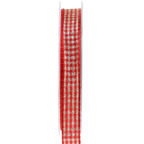 kan zijn Nederigheid Bende Floristik24.nl Kerstlint geruit lint met mica rood 15mm 20m - goedkoop  online kopen