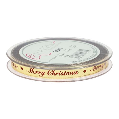 Artikel Kerstlint Vrolijk Kerstlint Rood Goud 10mm 20m
