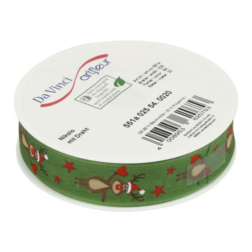Artikel Kerstlint rendiergroen Kerstlint 25mm 20m