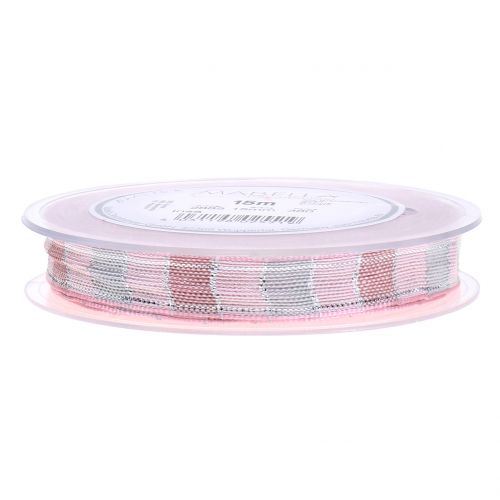 Floristik24 Kerstlint roze 15mm 15m